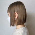 ミルクティーベージュ_グレージュカラーボブウルフ_ba375093