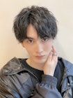 波巻きツイストスパイラルパーマツーブロック刈り上げ