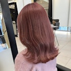 △ブリーチあり韓国風ピンクベージュ外ハネロブヘア