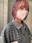 フェイスフレーミング ミニボブ 切りっぱなしボブ ピンクカラー