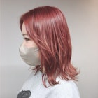 【ハイトーン】レイヤードロブ×ピンクベージュ