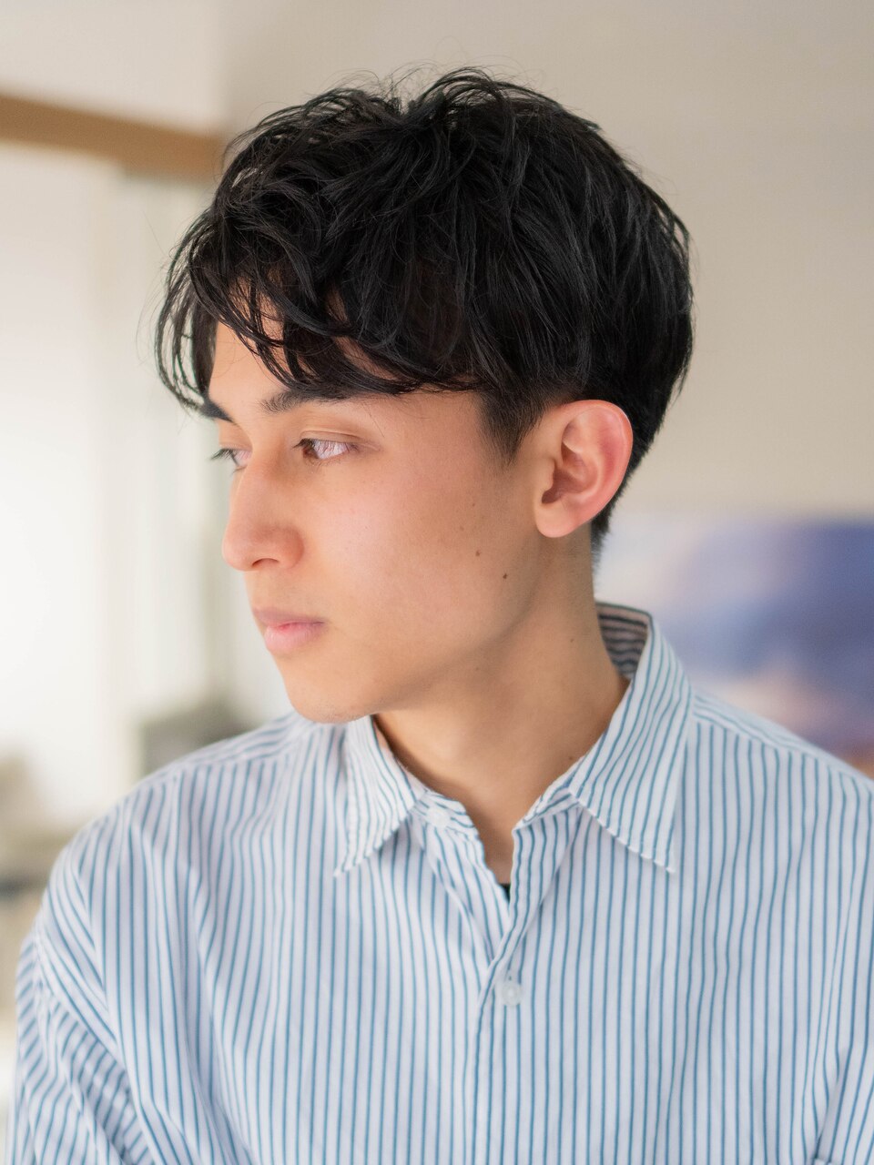 ナチュラルアップバングショート 黒髪 ビジネス 青山 表参道