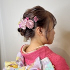 成人式ヘア ふわふわ系 お花飾り