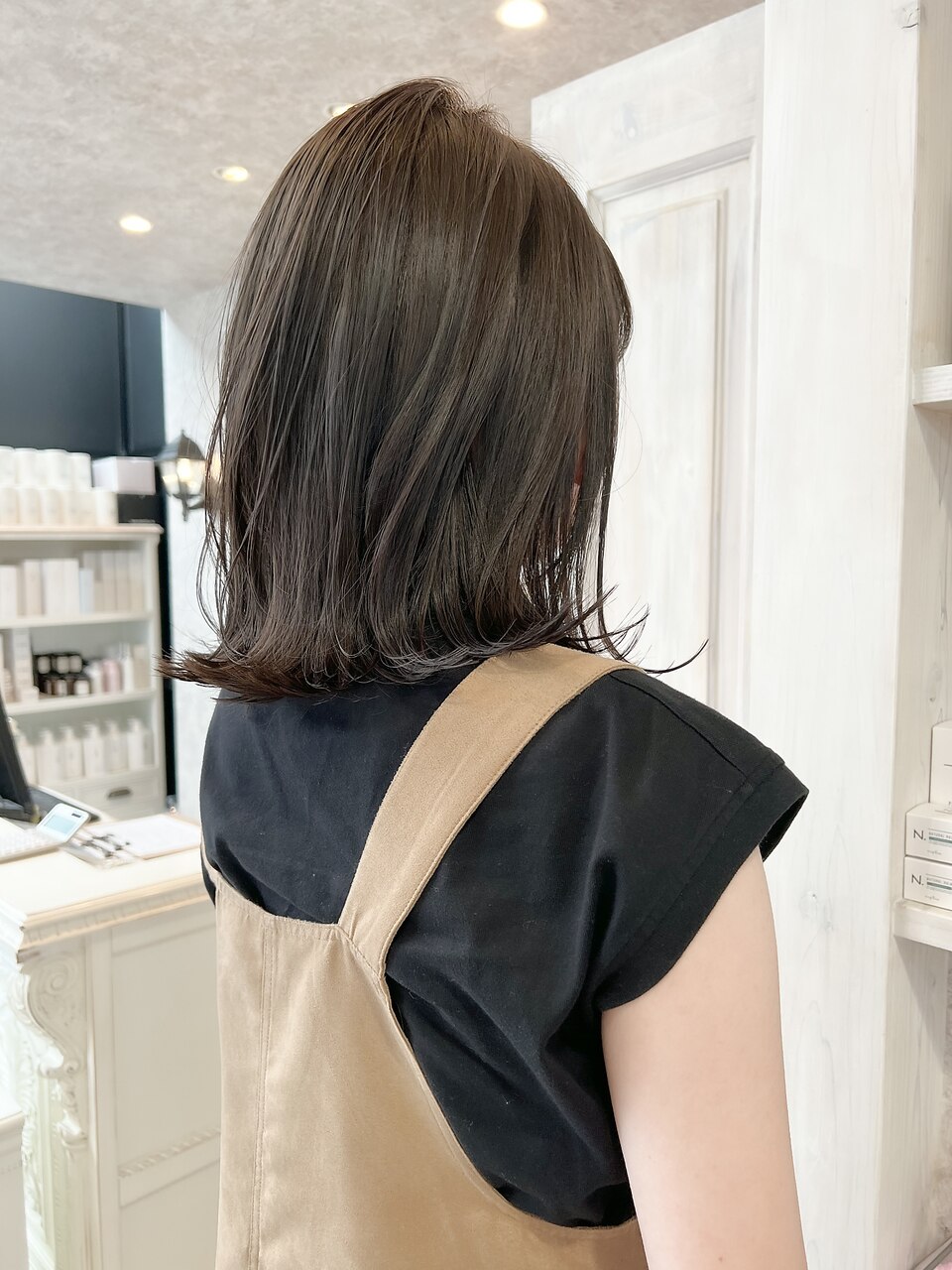 福山市美容室Caary人気 暗髪くすみダークトーンミディアム