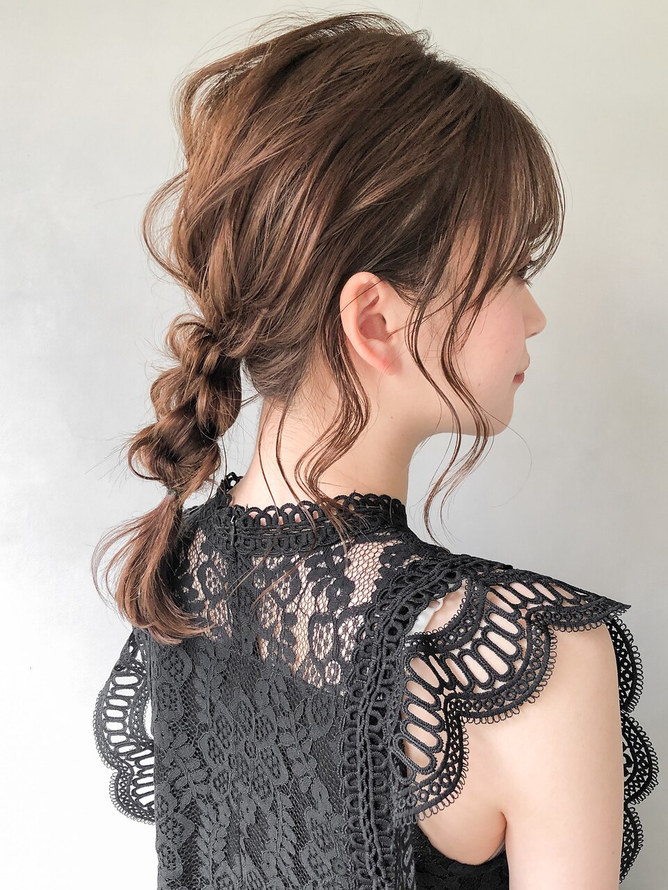 編み込みハーフアップ二次会モテ髪20代30代40代◎#097d0201