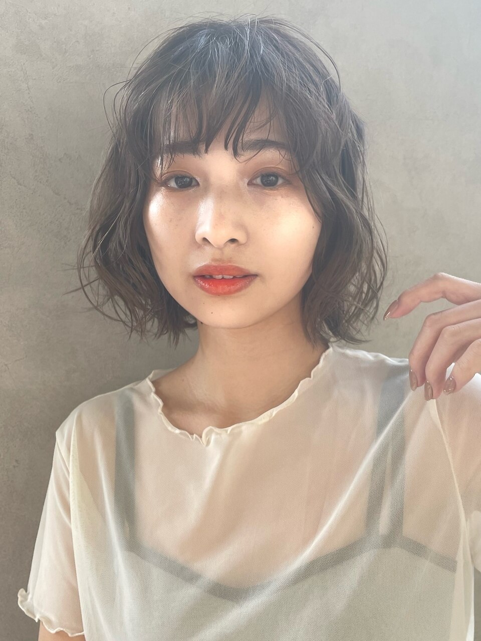 外国人風 ニュアンスボブ#イメチェン#フェミニン#ダークアッシュ