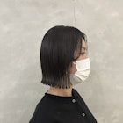 透明感暗めカラータイトボブ