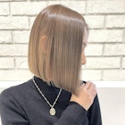 「海外へア 外国人風 クリーミーベージュ 切りっぱなしボブM210