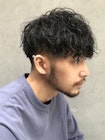 波巻きツイストスパイラルパーマツーブロック刈り上げ