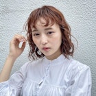 ボブ/パーマボブ/オレンジベージュ/暖色ベージュ