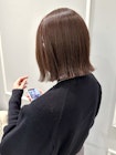 チョコレートカラー×切りっぱなしボブ