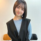 切りっぱなしボブ ミニボブ インナーカラーボブ 表参道 丸顔