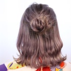 波ウエーブ&お団子ハーフアップアレンジ【卒業式 袴】