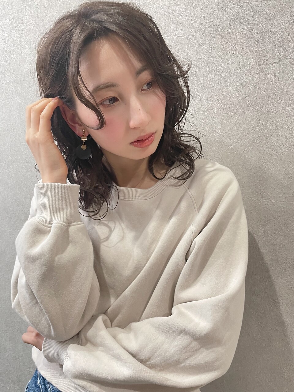 くせ毛風ナチュラルウルフ無造作ゆるパーマ