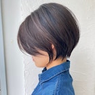 ナチュラルハイライトが美しい♪前下がり大人ショートボブby柴立