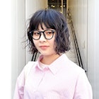 【CAF 照下 黒髪ミニボブパーマ】