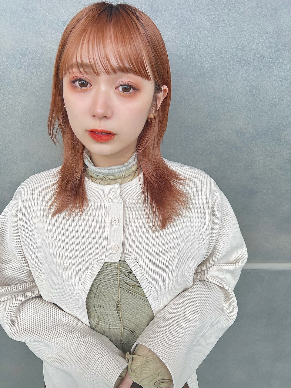 オレンジブラウンハイレイヤーミディ