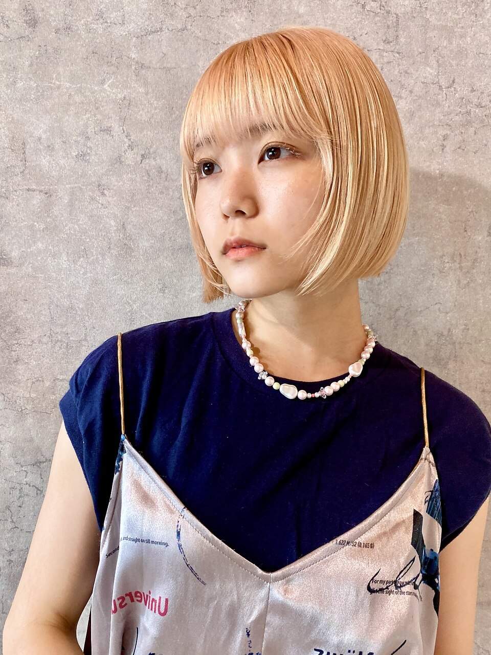 前上がりbob×blond color