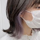 インナーカラーイヤリングカラーダブルカラー波巻きグレージュ