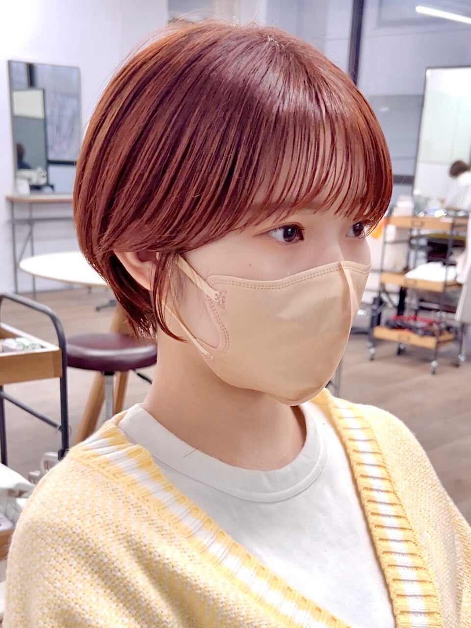 オレンジブラウンショート 熊本 ruen ショートカット 右田莉奈