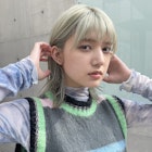 ミルクティーベージュダブルカラーインナーカラー韓国20代前髪