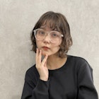 ミニボブレイヤーオン眉くせ毛風ワンカールパーマ