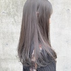 ブリーチなしカラー　暗髪ヘア　グレージュ　ラベンダーアッシュ