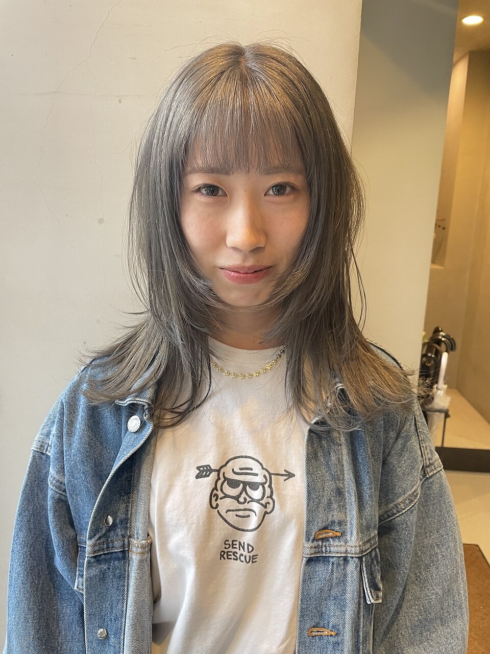 ウルフくすみカラー20代30代大人可愛い大人美人ミニウルフ /山中