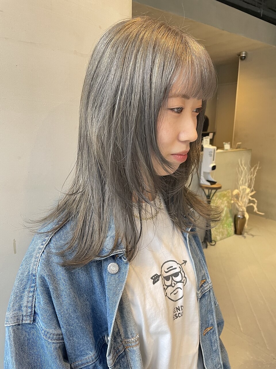 ウルフくすみカラー20代30代大人可愛い大人美人ミニウルフ /山中