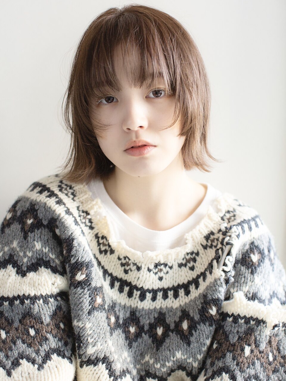 チェリーブラウン　愛され　姫カット　ボブウルフ　20代30代40代