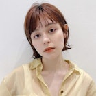 大人ショートヘア前髪ありミニボブ外ハネ丸顔面長逆三角形 A524