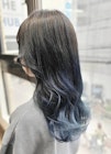 韓国風ブルーグレージュのバレイヤージュ☆20代30代