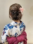 浴衣　ヘアアレンジ　ハーフアップ