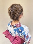 浴衣　ヘアアレンジ　編み込み　まとめ
