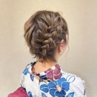 浴衣 ヘアアレンジ 編み込み まとめ