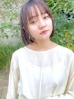 大人かわいい小顔暗髪ミニボブグレージュカラー渋谷原宿神宮前