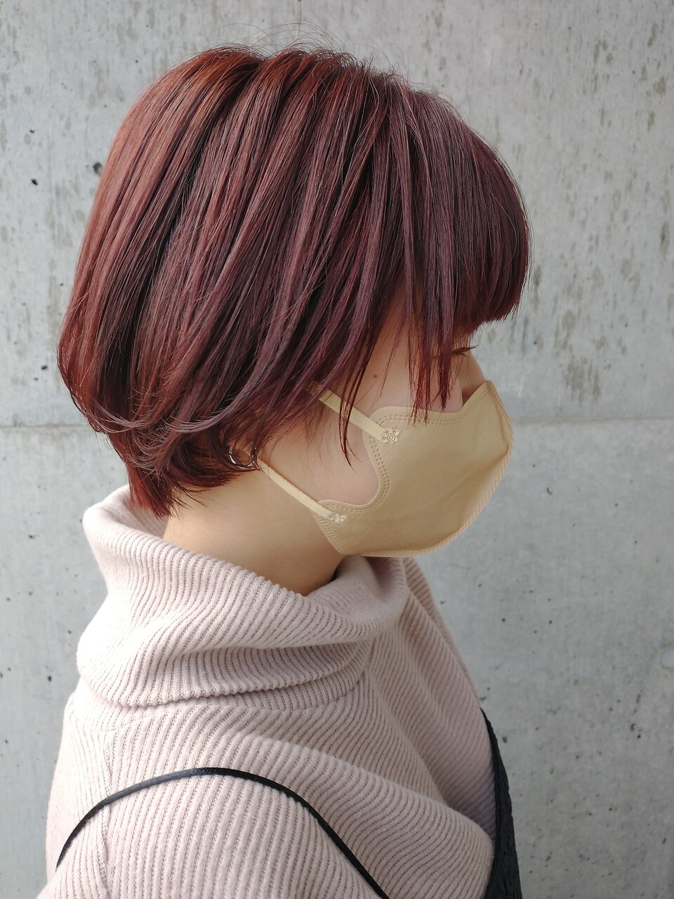 【薄井忠】　ショートカット×ハイトーンレッド