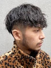 ツイストスパイラルパーマツーブロックメンズマッシュパーマ