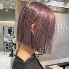海外へア 外国人風 ピンクグレージュ 切りっぱなしボブM604