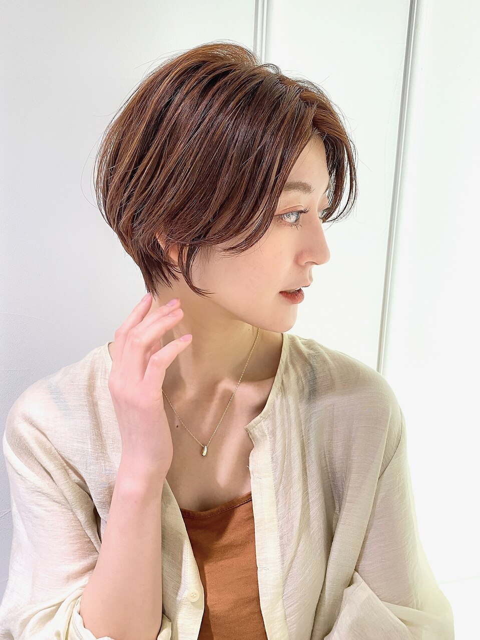 大人カジュアルなハンサムショート/30代/40代/50代/前髪なし