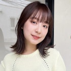 ロブ×切りっぱなし×くびれ巻き×ショコラカラー×10代20代30代