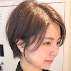 新宿 大人可愛い 20代30代40代 丸みショート 耳掛けショートボブ