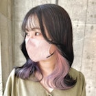 結んで隠せるインナーカラーホワイトピンク ブリーチ2回