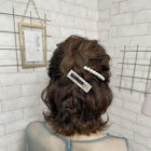 ショートヘアのアレンジハーフアップ♪