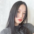 フェイスポイントカット_斜めバンググレージュカラー_39052