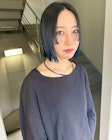 グラデーションカラーボブ　ブルーカラー　顔まわりカット♪