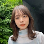 ミディアムヘア♪シースルー斜めバング×シルキーベージュ