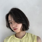 抜け感外ハネボブ/かきあげ前髪/アッシュグレージュカラー