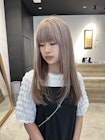 アンブレラカラー　ホワイトベージュ×ブラウン
