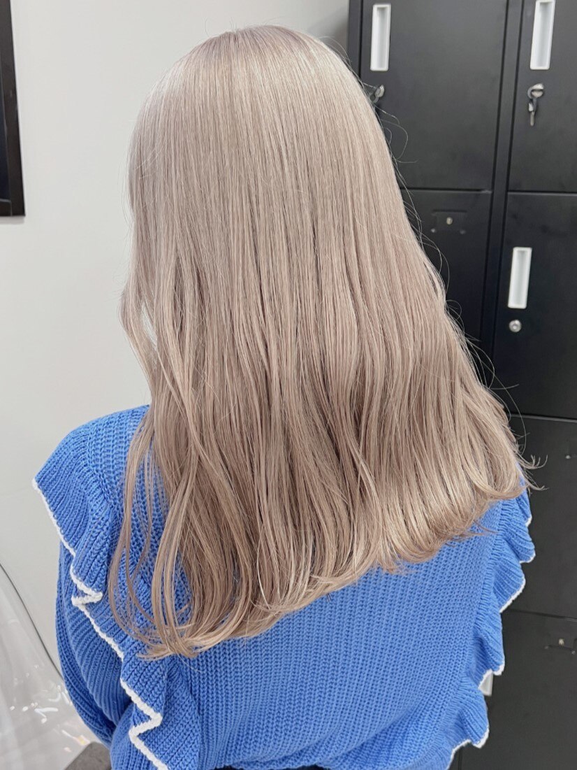 3599ミルクティーアッシュハイトーンカラー艶髪グレーベージュ